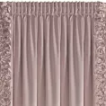 Zasłona pudrowa z welwetu zdobiona aplikacją 3D róż 140x270 cm taśma - ROSES Eva Minge