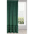 Zasłona welwetowa ciemnozielona zdobiona falbanami 140x270 taśma - CHARLOTTE 1