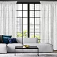 Zasłona biała o płóciennym splocie w stylu eko 140x270 cm taśma - LIREN