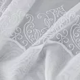 Firana szyta na taśmie 5 cm biała z woalu ozdobionego podwinięciem z ażurowym haftem