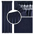 Zasłona granatowa z tkaniny welurowej 140x240 cm taśma - Dora