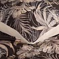 Pościel 140x200 cm z mikrofibry kolor ciemnobrązowy, beżowy z nadrukiem egzotycznych liści RODOS Design 91