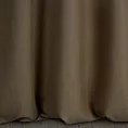 Zasłona szyta na flexach brązowa o naturalnym charakterze, z widocznym, ozdobnym splotem