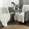 Koc 170x210 cm biały bardzo miękki w dotyku z wytłaczanym wzorem 3D CINDY 6 Design 91