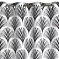 Zasłona biało, czarna z oryginalnym wzorem 140x250 cm przelotka - KARIN