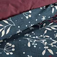 Pościel świąteczna 160x200 cm z bawełny ranforce, kolor granatowy, bordowy zdobiony subtelnym nadrukiem KRISTY