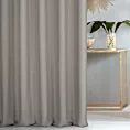Zasłona szyta na taśmie 5 cm jasnoszara z tkaniny zaciemniającej typu dimout o naturalnym splocie, z efektem melanżu