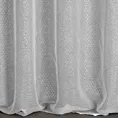 Firana biało, srebrna z lekkiej etaminy z nadrukiem 300x250 cm przelotka LOARA