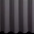 Firana szyta na taśmie 5 cm grafitowa z półmatowej etaminy o luźnym splocie, wykończona obciążnikiem