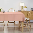 Obrus szyty DORA - HIT pudrowy z miękkiej tkaniny o welurowej strukturze