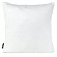 Poszewka na poduszkę 45x45 cm welwetowa kolor biały zdobiona diamencikami ARIADNA