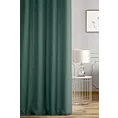 Zasłona szyta na taśmie 5 cm ciemnozielona z tkaniny o naturalnym splocie w stylu eko