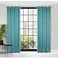 Zasłona ciemnoturkusowa zaciemniająca o strukturalnym wzorze 135x250 cm przelotka - CARLO