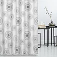 Tkanina zasłonowa z nadrukiem okrągłych ornamentów, miękka w dotyku
