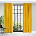 Zasłona musztardowa z gładkiego i miękkiego welwetu 140x300 cm taśma imitująca flex - MADLEN