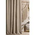 Zasłona szyta na taśmie 5 cm ENYA ciemnobeżowa z miękkiej półmatowej tkaniny welwetowej