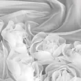 Firana biała z siateczki zdobiona aplikacją 3D w róże 140x250 cm przelotka - ROSES3 - Eva Minge