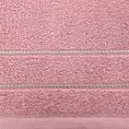 Ręcznik do rąk 30x50 cm bawełniany kolor pudrowy róż z kontrastującymi paseczkami 500 g/m2 SUZI