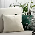 Poszewka na poduszkę 45x45 cm welwetowa, ciemnozielona z ozdobną wypustką VELVET 147 Eurofirany Premium