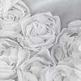 Firana biała z szyfonu zdobiona łukiem 3D róż 400x160 cm taśma - ROSES - Eva Minge