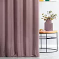 Zasłona szyta na flexach pudrowo różowa z miękkiej tkaniny welwetowej