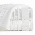 Ręcznik kąpielowy 50x90 cm bawełniany kolor biały podkreślony bordiurą tkaną w wypukłe paski 500 g/m2 ROME