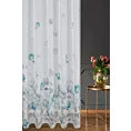 Tkanina firanowa matowy batyst, z malarskim kwiatowym nadrukiem, półtransparentny, wykończony obciążnikiem