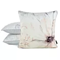 Poszewka na poduszkę 45x45 cm welwetowa, beżowo kremowa, dwustronna z motywem kwiatów VELVET 128 Eurofirany Premium