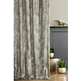 Zasłona szyta na taśmie 5 cm AMARELL stalowa z marmurkowym wzorem przetykanym błyszczącą nicią