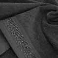Ręcznik kąpielowy 50x90 cm bawełniany kolor grafitowy z ozdobną bordiurą 400 g/m2 MELANIE