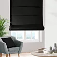 Roleta rzymska czarna z gładkiej tkaniny zaciemniającej typu dimout