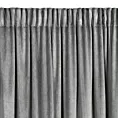Zasłona welwetowa srebrna zdobiona falbanami i lśniącymi akcentami 140x250 cm taśma - CARLI