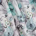 Tkanina zasłonowa o strukturze płótna z kwiatowym nadrukiem