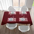 Obrus szyty ADESSA bordowy z miękkiej tkaniny o welurowej strukturze