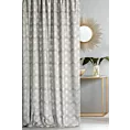 Zasłona szyta na taśmie 5 cm MIKKA srebrna z ekskluzywnej tkaniny z modnym wzorem wachlarzowym