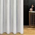 Firana szyta na taśmie 5 cm naturalna z matowej tkaniny w połyskujace pionowe pasy, wykończona obciążnikiem