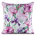Poszewka na poduszkę 45x45 cm z tkaniny wodoodpornej różowo, fioletowa idealna na taras oraz balkon zdobiona wzorem kwiatowym GARDEN