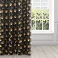 Zasłona czarno, złota w botaniczym stylu, zaciemniająca 135x250 cm przelotka - CLARA