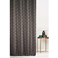 Zasłona szyta na tunelu grafitowo złocista z tkaniny z wzorem w formie przecierki na błyszczącym tle Pierre Cardin