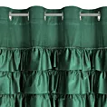 Zasłona welwetowa ciemnozielona zdobiona falbanami 140x250 cm przelotka - SAMI