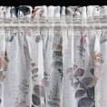 Zasłona biało, szara zdobiona subtelnym nadrukiem z etaminy 140x270 cm taśma - MARINA