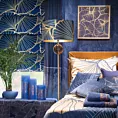 Pościel 160x200 cm z bawełny tencel kolor granatowy, złoty z fantazyjnym wzorem MUSA 4 Limited Collection