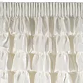 Zasłona welwetowa biała zdobiona falbanami 140x270 cm taśma - AURA