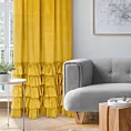 Zasłona welwetowa musztardowa zdobiona falbanami 140x270 cm taśma - CHARLOTTE