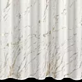 Zasłona welwetowa biało, złocista zdobiona marmurkiem 140x270 cm taśma - MOLLY