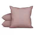 Poszewka szyta pudrowo różowa z miękkiej tkaniny o welurowej strukturze