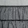 Firana czarna z etaminy zdobiona falbanami i lśniącym pasem kryształków 140x270 cm taśma CARLI
