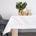 Obrus biały 145x300 cm MADELE z delikatną złotą lamówką