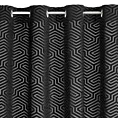 Zasłona welwetowa czarna we wzór geometryczny 140x250 przelotka - INGA - Pierre Cardin