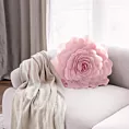 Okrągła poszewka o średnicy 40 cm pudrowa z ozdobnym kwiatem 3D FLORES 6